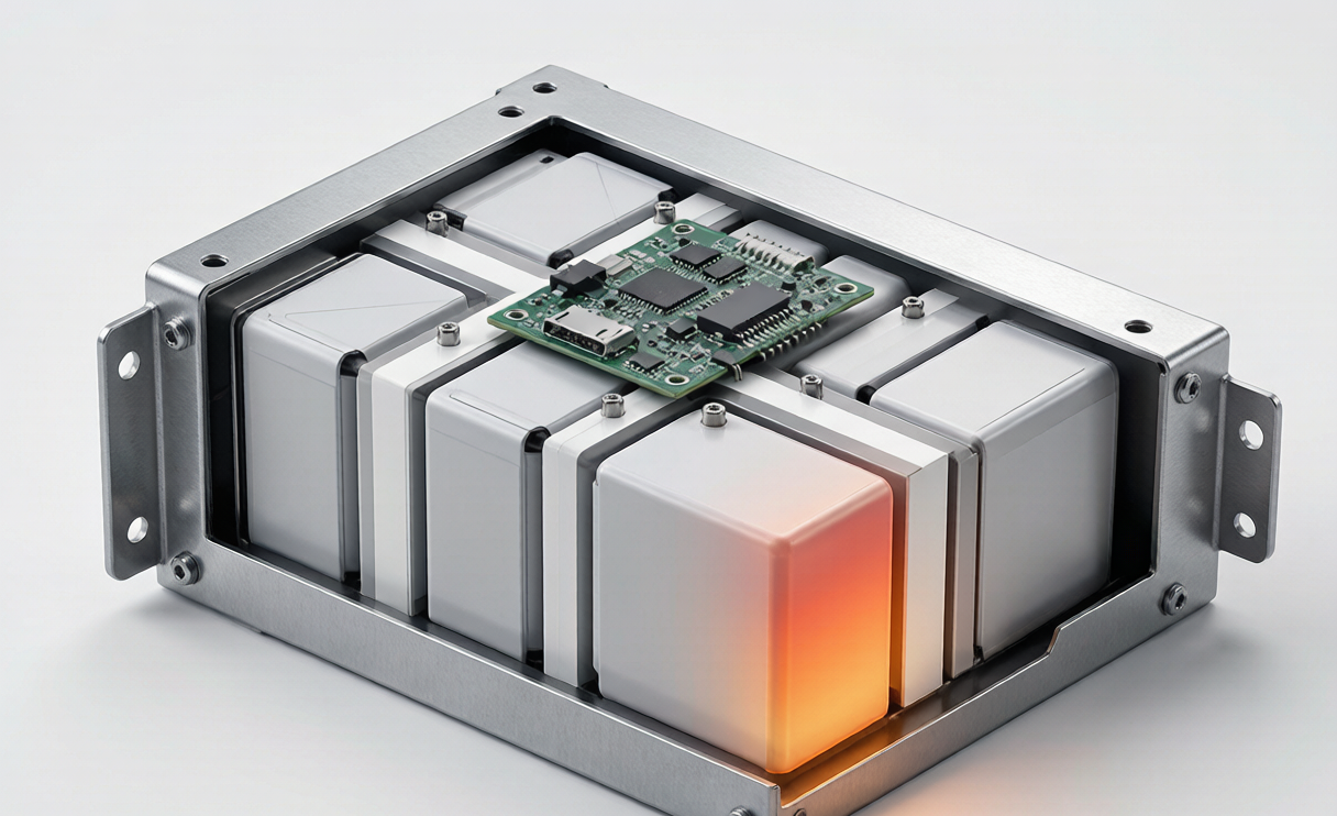 Lithium battery pack thermal runaway mitigation with ceramic thermal barriers and BMS monitoring