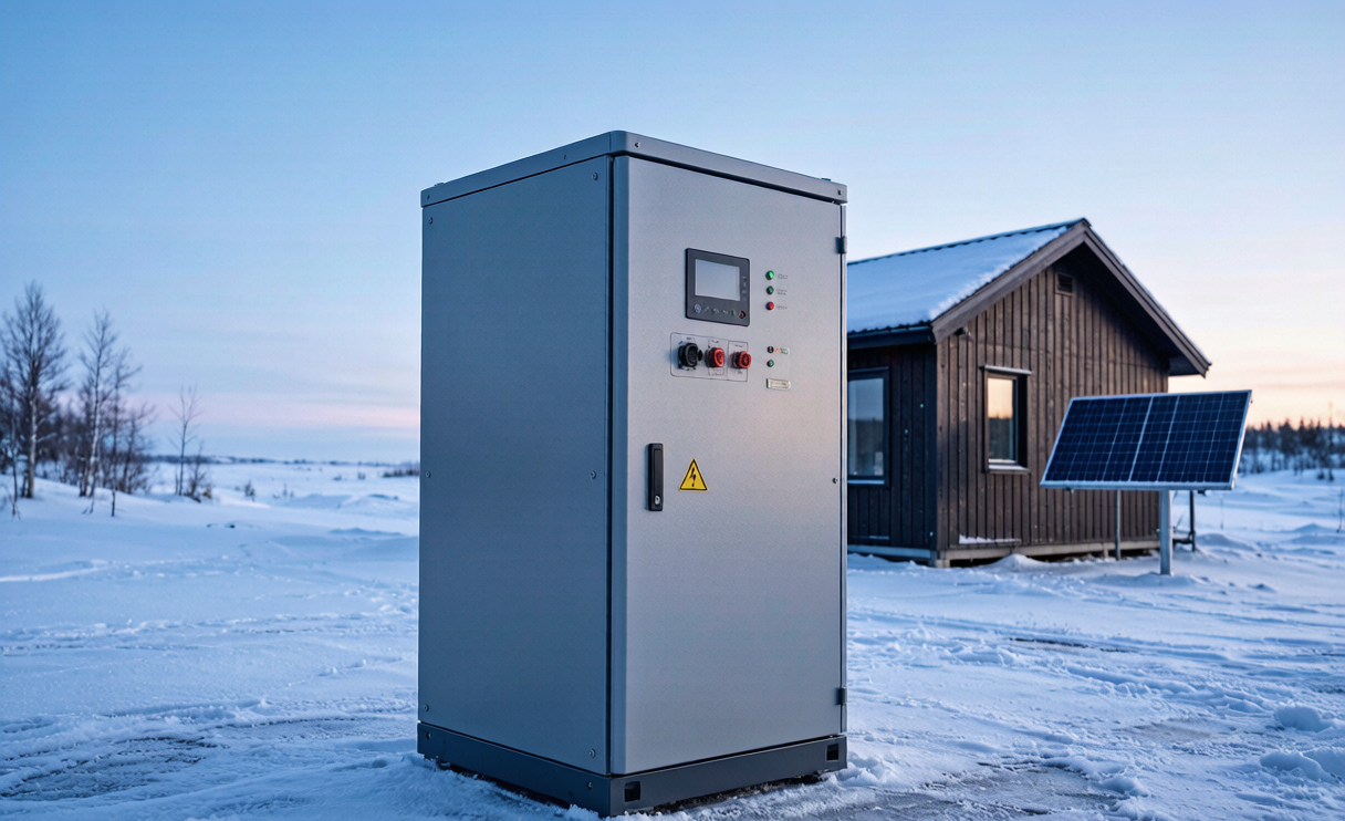 Sodium-ion battery energy storage cabinet deployed in a cold snowy region