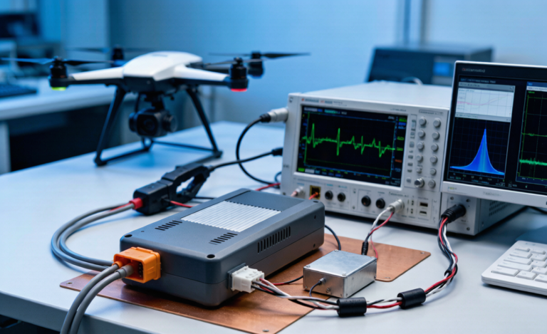 Drone Battery Design for Inspection UAVs: Power Quality, DC Bus Impedance and EMC Co-Design
