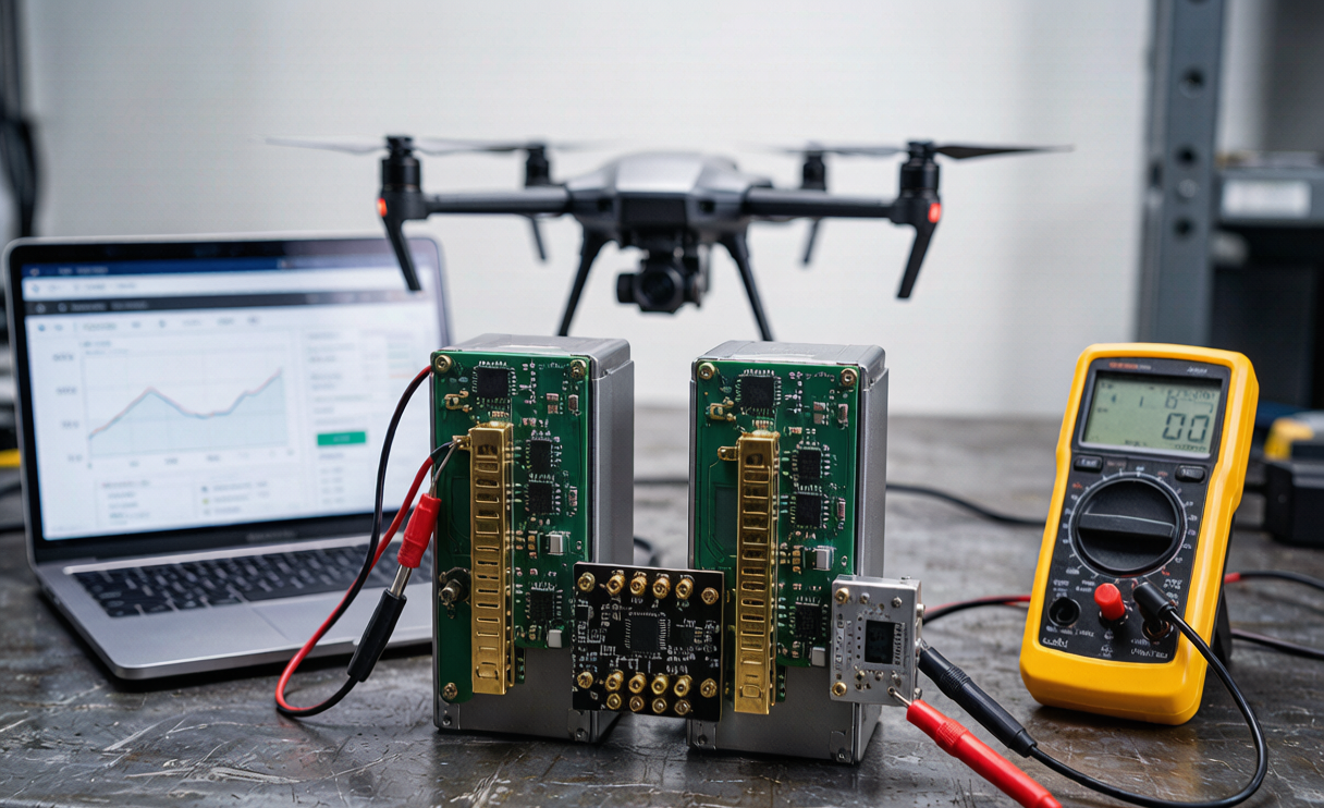 Redundant dual drone battery pack with ORing MOSFET module for inspection UAVs