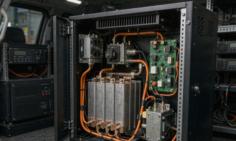 Battery Solution for Emergency Response Command Vehicles: Silent-Watch Load Budgeting, Radio-EMI Power Quality, and Dual-Bank Redundancy Architecture