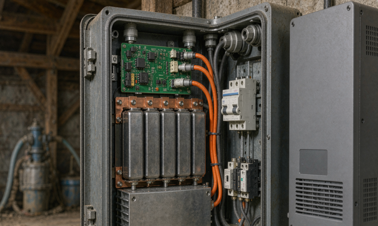 Home Energy Storage Design for Farms: Irrigation Pump Inrush Sizing, Barn Feeder Voltage Drop, and Lightning-Exposed Grounding