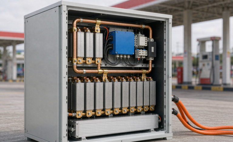 Sodium-ion battery for fuel station forecourt backup power cabinet