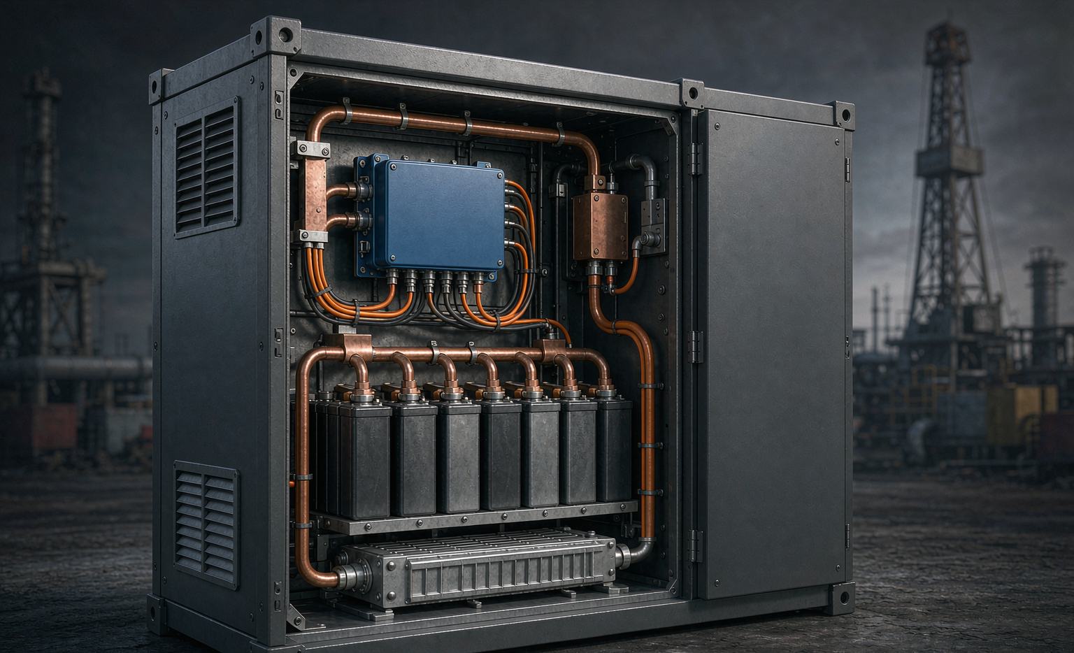 Battery solution for oil and gas drilling rigs
