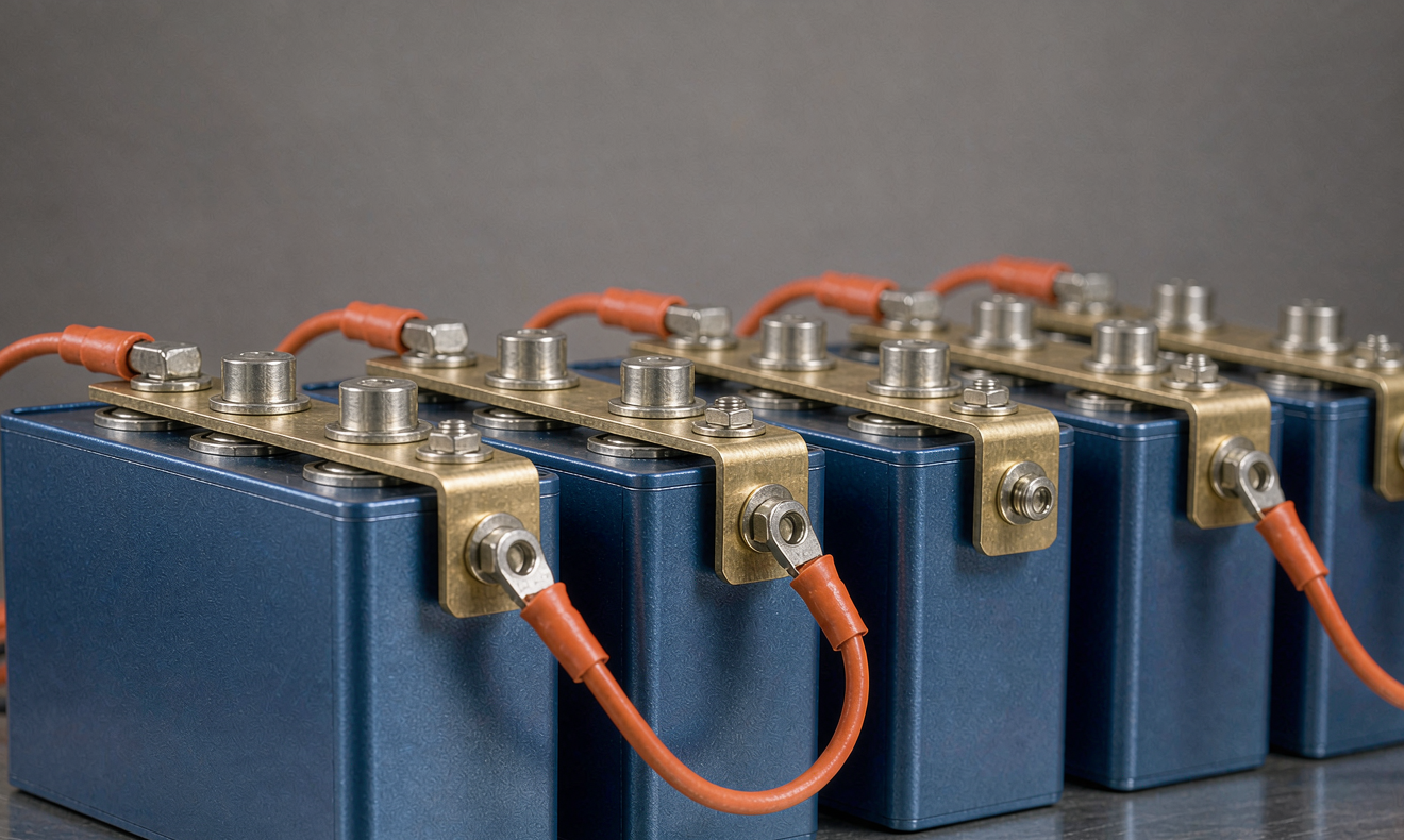 Sodium-ion battery second life: prismatic cells prepared for grading with copper busbars and insulated test leads