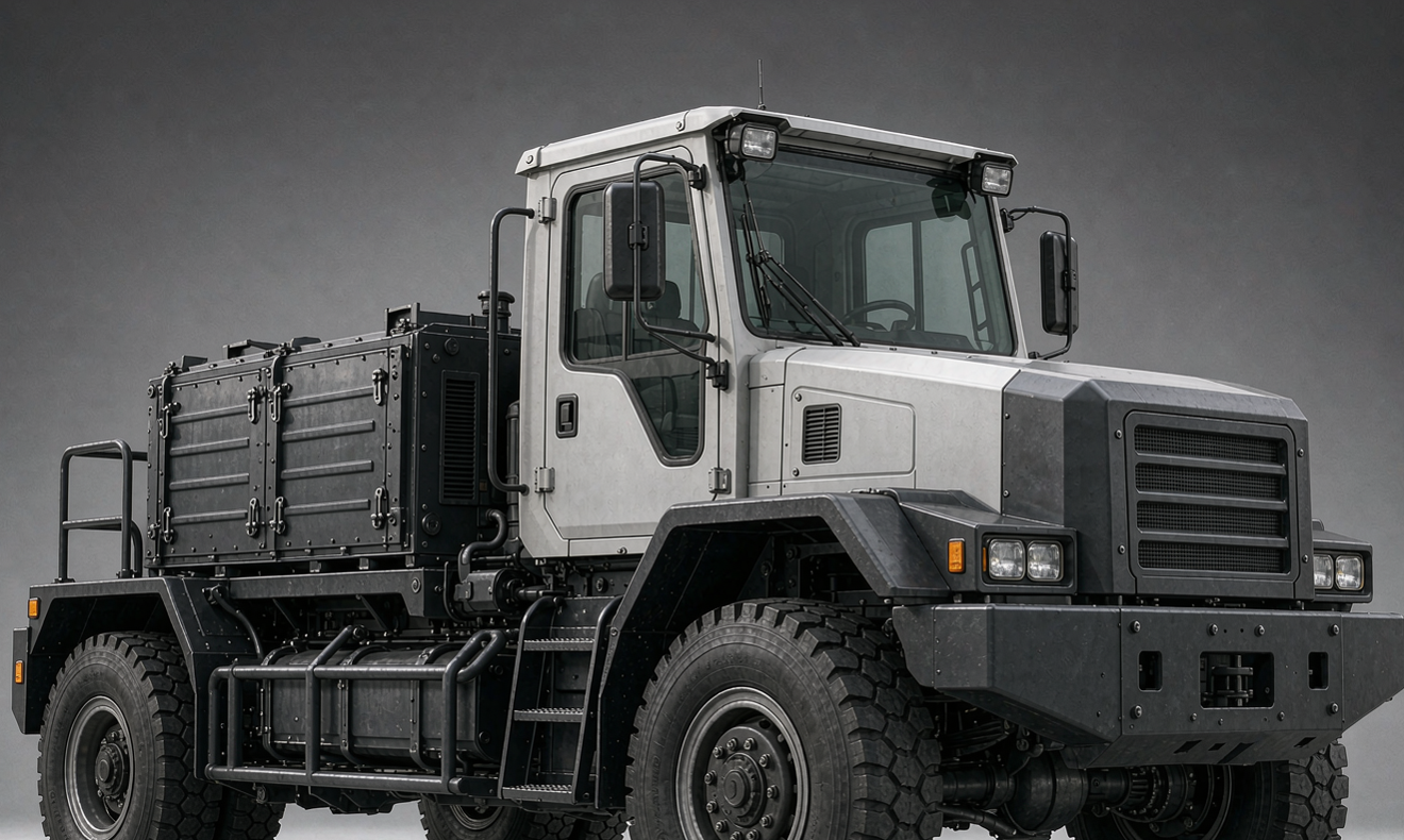 battery solution for terminal tractors with a lithium battery pack mounted in a yard truck hostler
