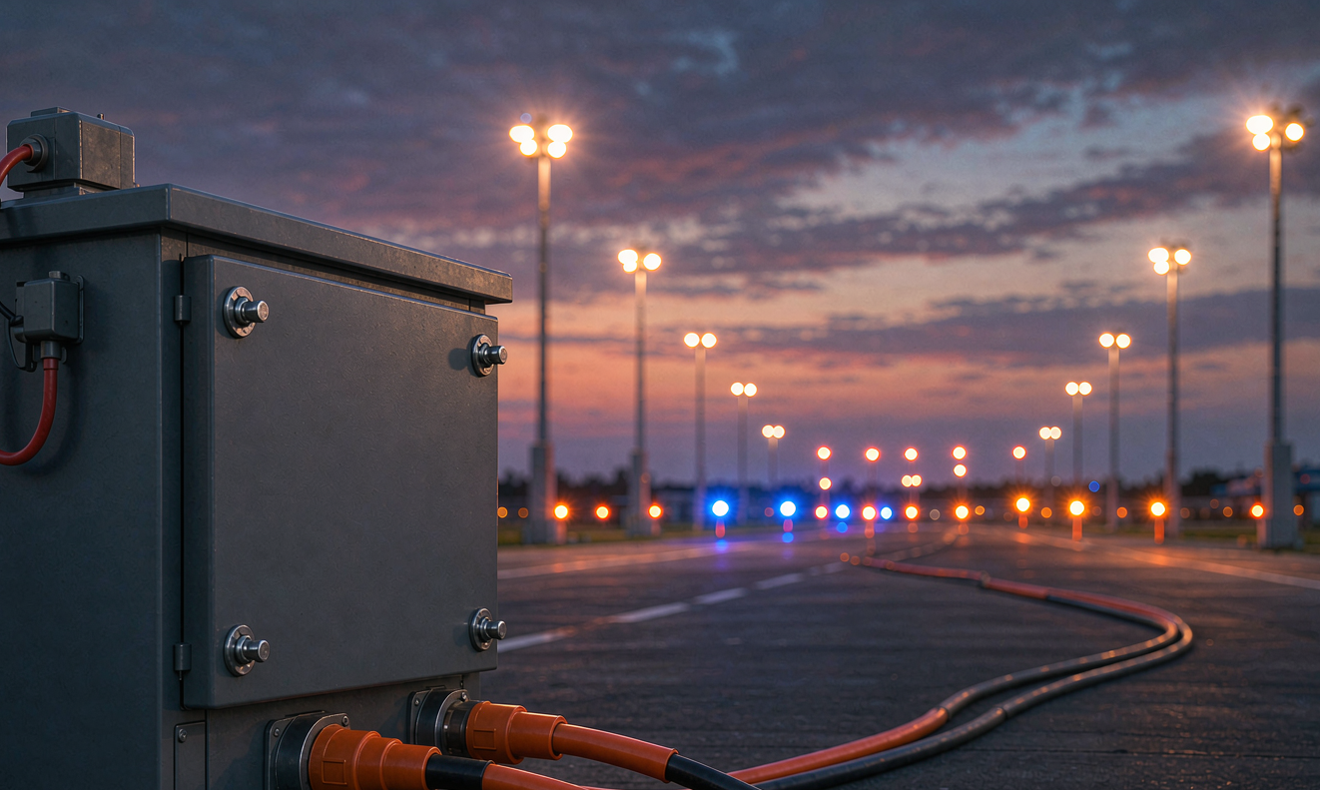 battery solution for airfield approach lighting backup cabinet with constant current regulator