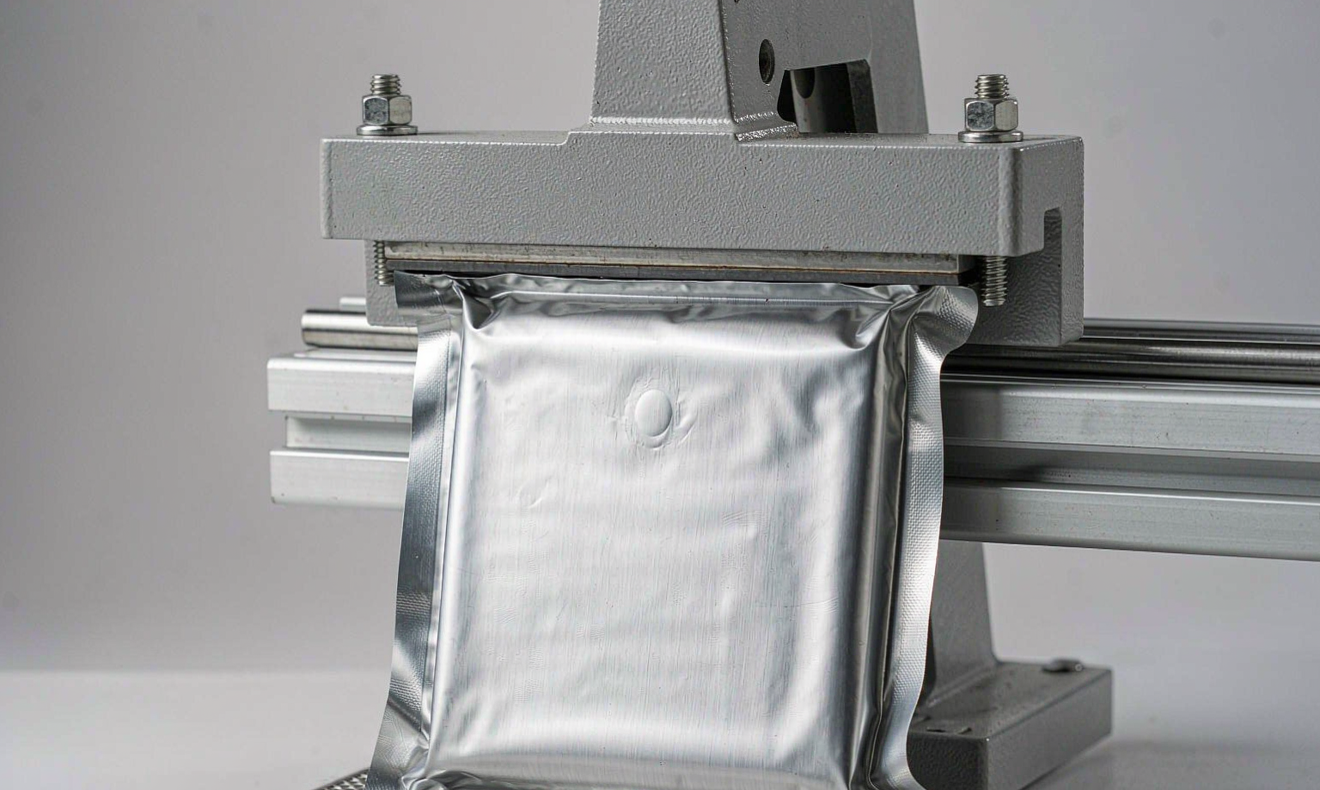 semi-solid state battery pouch heat sealing and degassing process