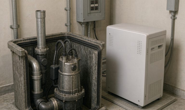 Home Energy Storage for Sewage Ejector Pump Backup